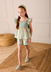Mabel Floral Blouse in Green (2-12yrs) BLOUSES from Pepa London US