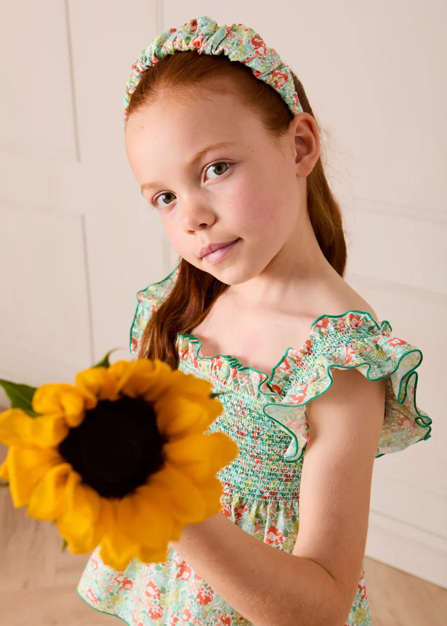 Mabel Floral Blouse in Green (2-12yrs) BLOUSES from Pepa London US