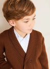 Shawl Neck Cardigan in Caramel (2-10yrs) Knitwear  from Pepa London US