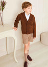 Shawl Neck Cardigan in Caramel (2-10yrs) Knitwear  from Pepa London US