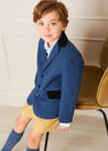 Wool Velvet Collar Blazer in Blue (4-10yrs) Coats  from Pepa London US