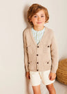 Safari Button Detail Cardigan in Camel (4-10yrs) KNITWEAR from Pepa London US