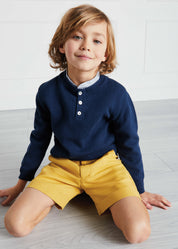 Pocket Detail Shorts With Turn-Ups in Mustard (4-10yrs) Shorts from Pepa London US