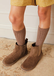 Suede Ankle Boots in Brown (24-34EU) Shoes  from Pepa London US