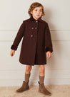 Traditional Double Breasted Coat in Brown (12mths-10yrs) Coats  from Pepa London