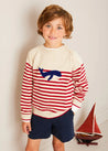 Whale Intarsia Striped Jumper in Red (6mths-6yrs) KNITWEAR from Pepa London US