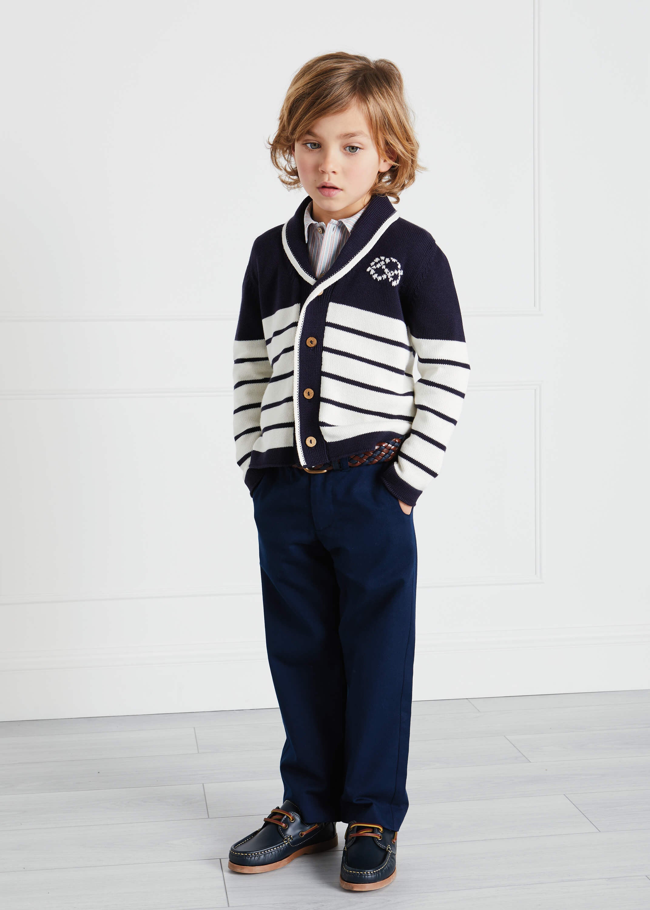 Soft Leather Boat Shoes in Navy (26-34EU) SHOES from Pepa London US