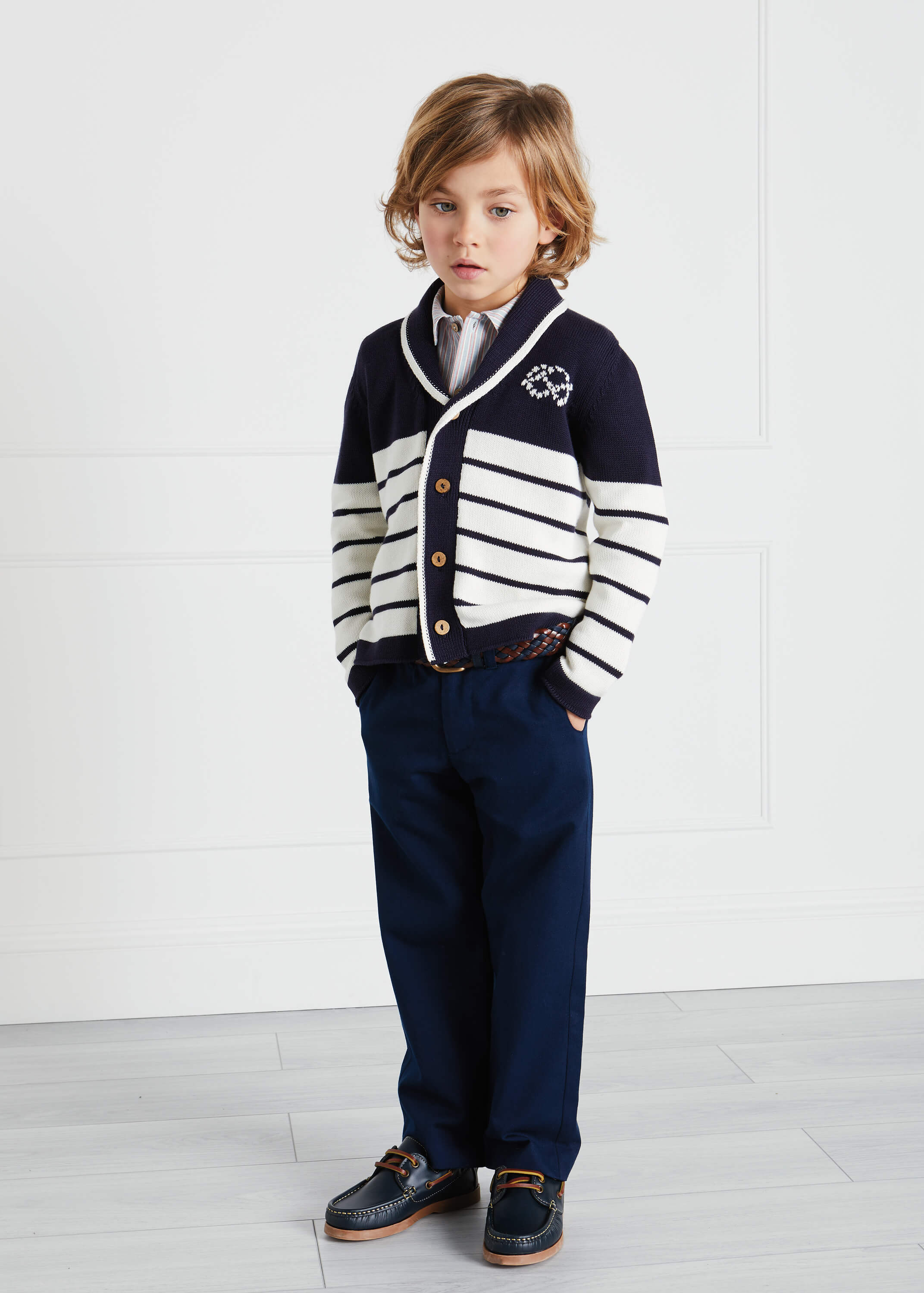 Soft Leather Boat Shoes in Navy (26-34EU) SHOES from Pepa London US