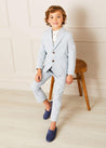 Plain Light Linen Suit Trousers in Blue (4-10yrs) Trousers  from Pepa London US