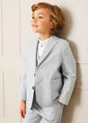 Plain Light Linen Blazer in Blue (4-10yrs) Coats  from Pepa London US