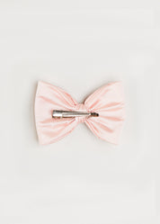 Silk Small Bow Clip in Pink HAIR ACCESSORIES from Pepa London US