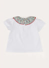 Evelyn Floral Ruffle Collar Top in Red (2-10yrs) TOPS & BODYSUITS from Pepa London US