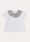 Evelyn Floral Ruffle Collar Top in Red (2-10yrs) TOPS & BODYSUITS from Pepa London US