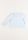 Ruffle Trim Long Sleeve Blouse in Blue (18mths-10yrs) Blouses  from Pepa London US