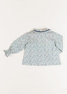 Evelyn Floral Long Sleeve Blouse in Blue (3-10yrs) Blouses  from Pepa London US