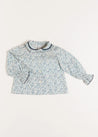 Evelyn Floral Long Sleeve Blouse in Blue (3-10yrs) Blouses  from Pepa London US