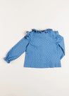 Mabel Floral Long Sleeve Blouses in Denim Blue (4-10yrs) Blouses from Pepa London US