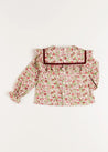 Daphne Floral Long Sleeve Blouse in Pink (12mths-10yrs) Blouses  from Pepa London US