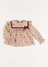 Daphne Floral Long Sleeve Blouse in Pink (12mths-10yrs) Blouses  from Pepa London US