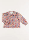 Beatrice Floral Long Sleeve Blouse in Caramel (4-10yrs) Blouses  from Pepa London US