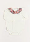 Beatrice Floral Long Sleeve Bodysuit in Navy (1mth-3yrs) Tops & Bodysuits  from Pepa London US