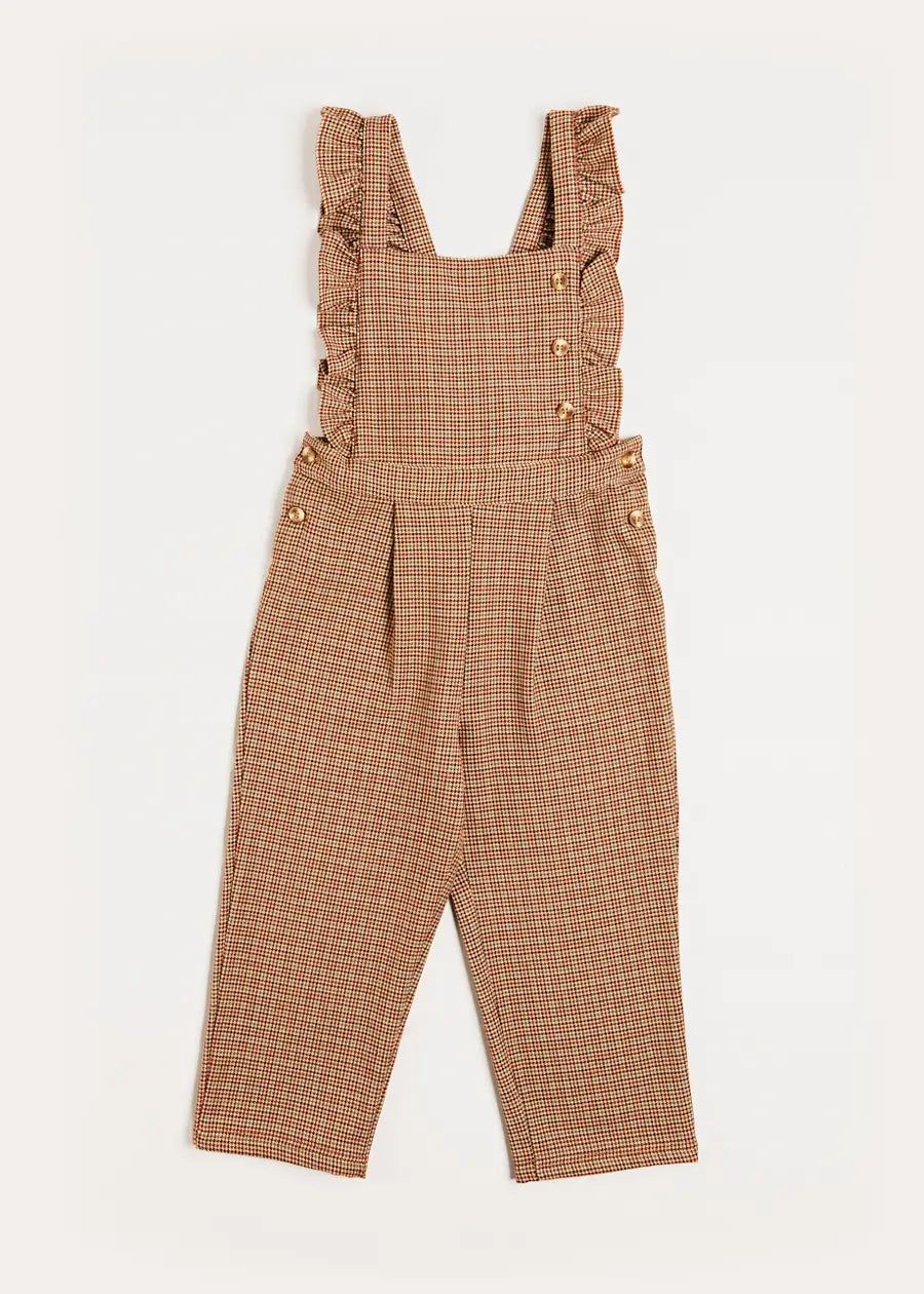 Chester Puppytooth Dungarees in Caramel (4-10yrs) Dungarees  from Pepa London US
