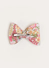 Florence Floral Medium Bow Clip in Pink Hair Accessories  from Pepa London US