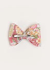 Florence Floral Medium Bow Clip in Pink Hair Accessories from Pepa London US