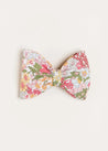 Florence Floral Medium Bow Clip in Pink Hair Accessories  from Pepa London US