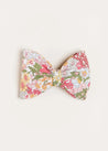 Florence Floral Medium Bow Clip in Pink Hair Accessories  from Pepa London US