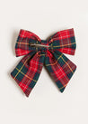 Belgravia Tartan Long Bow Clip in Red Hair Accessories  from Pepa London US