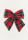 Belgravia Tartan Long Bow Clip in Red Hair Accessories  from Pepa London US