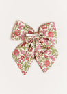 Daphne Floral Long Bow Clip in Raspberry Hair Accessories  from Pepa London US