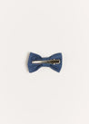 Plain Small Bow Clip in Royal Blue Hair Accessories from Pepa London US