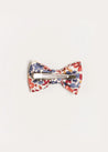 Beatrice Floral Small Bow Clip in Navy Hair Accessories  from Pepa London US