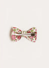 Daphne Floral Small Bow Clip in Raspberry Hair Accessories  from Pepa London US