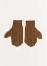 Cable Detail Knitted Mittens in Brown (S-L) Accessories  from Pepa London US