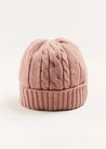 Cable Detail Knitted Hat in Pink (S-L) Accessories  from Pepa London US