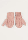 Cable Detial Knitted Mittens in Pink (S-L) Accessories  from Pepa London US