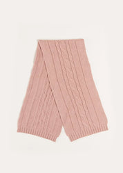 Cable Detail Knitted Scarf in Pink ACCESSORIES from Pepa London US