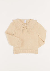 Statement Collar Metallic Detail Jumper in Gold (4-10yrs) Knitwear from Pepa London US