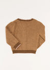 Floral Embroidered Cardigan in Caramel (4-10yrs) Knitwear  from Pepa London US