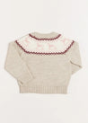 Rocking Horse Intarsia Cardigan in Beige (6mths-3yrs) Knitwear from Pepa London US