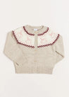 Rocking Horse Intarsia Cardigan in Beige (6mths-3yrs) Knitwear from Pepa London US