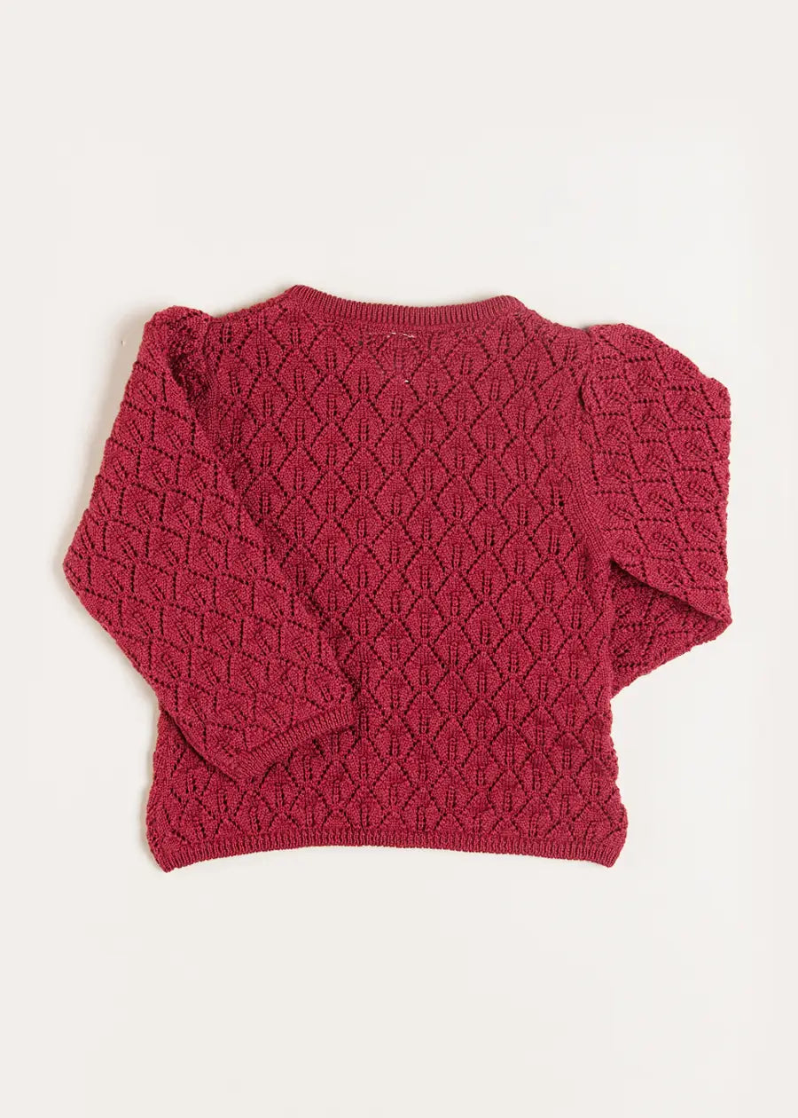 Openwork Cardigan in Pink (6mths-10yrs) Knitwear  from Pepa London US