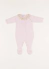 Ophelia Floral Ruffle Collar Knitted All-In-One in Pink (1-6mths) Baby One-Pieces  from Pepa London