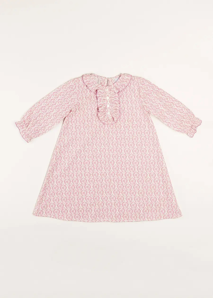 Laurel Floral Ruffle Detail Nightdress in Pink (18mths-10yrs) Nightwear  from Pepa London US