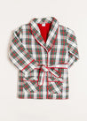 Sussex Tartan Dressing Gown in Red (2-10yrs) Nightwear from Pepa London US