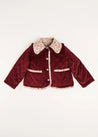 Daphne Floral Reversible Corduroy Jacket in Pink (4-10yrs) Coats  from Pepa London US