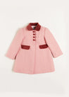 Single Breasted Scallop Detail Coat in Pink (2-10yrs) Coats from Pepa London US